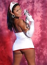 Hot shemale nurse Sara will cure your sickness with a hot big cock in the mouth and ass